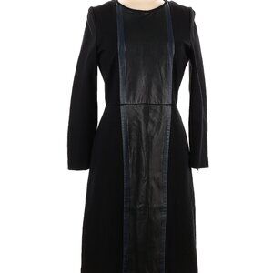 J.Crew Leather Panel Dress Black Size 8 ~ $228